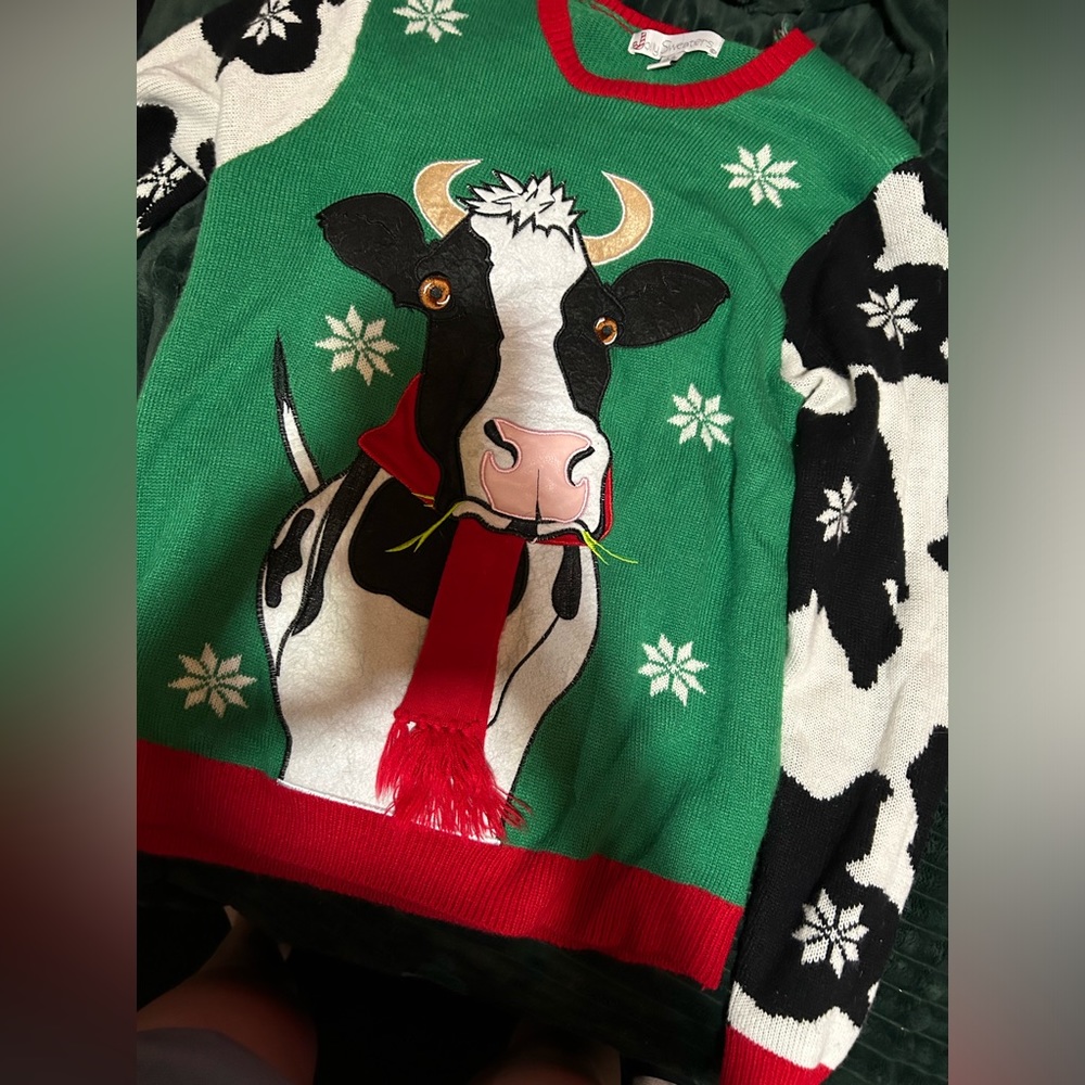 cow christmas sweater